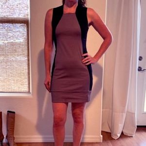 Fitted color block mini dress